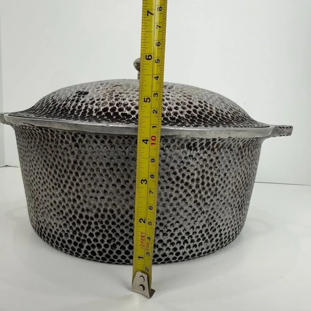 Vintage Hammered/Pebbled/Dimpled Aluminum Dutch Oven with Lid